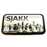 Skakksæt med magnetiske brikker 12x12 cm Rejseskak - Kongens højde 3 cm